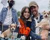 Lily Collins poses with husband Charlie McDowell and their dog on Emily In ...