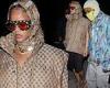 Rihanna steps out with a fashionable look for a late-night dinner date with ...