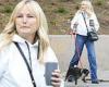 Malin Akerman opts for comfort in a white hoodie and blue jeans while visiting ...