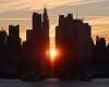 Winter 'reverse Manhattanhenge' leaves chilly New Yorkers in awe