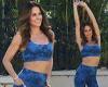 Brooke Burke, 50, shows off her toned body in a tie dye bra top and leggings