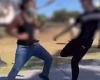Disgusting moment a teenage boy's head is STOMPED on in wild brawl filmed ...