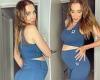 Beck Zemek shows off her growing baby bump in skintight activewear