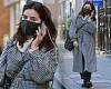 Jenna Coleman looks effortlessly chic in check monochrome coat as she steps out ...