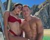Olivia Culpo drops jaws in red bikini as she poses up to her shirtless ...