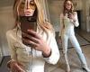 Abbey Clancy shows off her modelling prowess in white figure-hugging jumpsuit ...