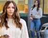 Katharine McPhee oozes California style in beige knit sweater and torn jeans as ...