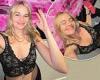 Holly Ramsay puts on a racy display in a black lace crop top as she shows off ...