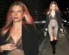 Lottie Moss flashes her underwear through a sheer minidress as she steps out ...
