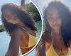 Leigh-Anne Pinnock showcases her incredible physique in a tiny yellow bikini in ...