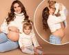 Pregnant Chloe Goodman shows off her blossoming bump in cropped jumper with ...