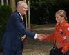 Divisive Australian of the Year Grace Tame looks furious as she meets with ...