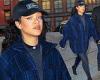 Rihanna looks sporty chic as she pairs workout leggings with heels and ...