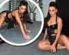 Charli XCX flaunts her figure in a black bikini with leather tassels while ...