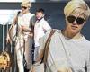 Selma Blair keeps it casual in an white outfit as she grabs an iced coffee with ...