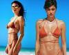 Amelia Gray poses in a strappy bikini as she poses for Candice Swanepoel's ...
