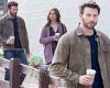Chris Evans and Ana de Armas are seen on Ghosted film set