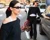 Bella Hadid wears relaxed off-shoulder sweater to enjoy casual outing... two ...