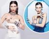 Bella Hadid sparkles in multi-coloured diamonds as she is unveiled as the new ...