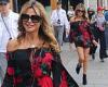 Lizzie Cundy shows off her incredible legs in a bold floral playsuit with a ...