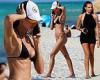 Brooklyn Beckham's ex Hana Cross flashes her taut abs in a busty black bikini ...