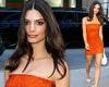 Friday 13 May 2022 08:26 AM Emily Ratajkowski shows off her long legs in a figure-hugging strapless dress trends now