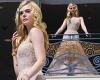 Wednesday 18 May 2022 04:28 PM Elle Fanning dazzles in a bejewelled fishtail gown as she poses for a mini ... trends now