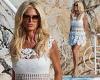 Thursday 19 May 2022 11:40 PM Victoria Silvstedt displays her svelte physique in a white crochet mini dress trends now