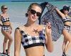 Friday 27 May 2022 11:31 PM Paris Hilton, 41, looks slender in a high waisted black-and-white bikini while  ... trends now