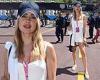 Saturday 28 May 2022 05:04 PM Kimberley Garner flaunts toned long legs in sporty white mini-dress ahead of ... trends now