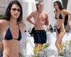 Sunday 29 May 2022 08:31 PM Bella Hadid shows off her toned physique in a TINY blue bikini with boyfriend ... trends now