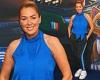 Saturday 11 June 2022 05:04 PM Claire Sweeney cuts a stylish figure in a blue silk halterneck top trends now