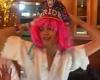 Friday 24 June 2022 06:42 PM Laura Whitmore boogies in a neon pink wig and dressing gown at her belated hen ... trends now