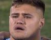 sport news Josh Schuster breaks down in tears during the Samoan anthem ahead of clash with ... trends now