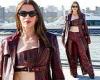 Sunday 26 June 2022 07:54 AM Julia Fox bares her washboard abs in a burgundy leather top and pants at the ... trends now