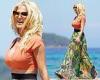 Saturday 2 July 2022 06:24 PM Victoria Silvstedt puts on a busty display in a coral crop top in St. Tropez trends now