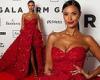 Monday 1 August 2022 07:42 PM Maya Jama puts on a busty display in a glamorous red gown at the GRM Gala trends now