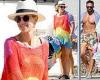 Tuesday 9 August 2022 11:37 AM Vogue Williams opts for laidback beach glam in a rainbow kaftan  in Ibiza  trends now