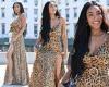 Friday 9 September 2022 09:25 PM Tayshia Adams is gorgeous in a revealing leopard print dress that showcases her ... trends now
