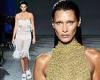 Saturday 10 September 2022 02:04 AM Bella Hadid goes braless in gold mesh top and skirt as she hits the runway for ... trends now