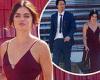 Wednesday 21 September 2022 03:17 AM Lucy Hale wears slinky red dress while filming upcoming romance movie with Nat ... trends now