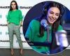 Wednesday 28 September 2022 10:20 PM Mila Kunis looks casual chic in a comfortable green sweater and plaid green and ... trends now