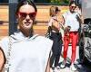 Wednesday 28 September 2022 04:47 PM Alessandra Ambrosio models red framed sunglasses that match her skintight ... trends now