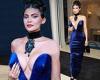 Thursday 29 September 2022 02:50 PM Kylie Jenner turns heads in a stunning busty blue velvet gown trends now