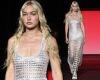 Thursday 29 September 2022 04:38 PM Gigi Hadid goes braless in a silver fishnet gown as she storms the Chloe runway ... trends now
