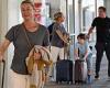 Monday 3 October 2022 10:30 PM Asher Keddie, Vincent Fantauzzo seen at Melbourne Airport with sons trends now