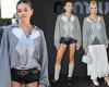 Tuesday 4 October 2022 05:15 PM Thylane Blondeau and Pixie Geldof don matching grey argyle jumpers at the Miu ... trends now