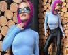 Monday 7 November 2022 11:28 PM Rita Ora catches wears pink and purple snood and skintight top and trousers for ... trends now