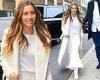 Tuesday 15 November 2022 07:26 PM Jessica Biel cuts a divine figure in angelic white coat and matching pleated ... trends now