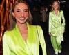 Thursday 24 November 2022 09:05 PM Megan McKenna catches the eye in a lime green satin trouser suit at the Elf The ... trends now